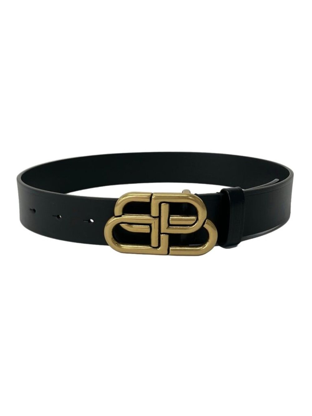 Balenciaga Belt 65 Black Gold Leather